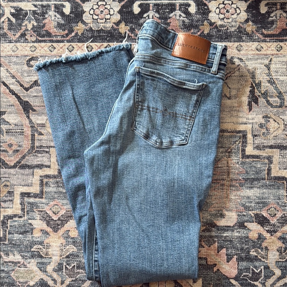 Lucky Brand Frayed Hem Blue Jeans